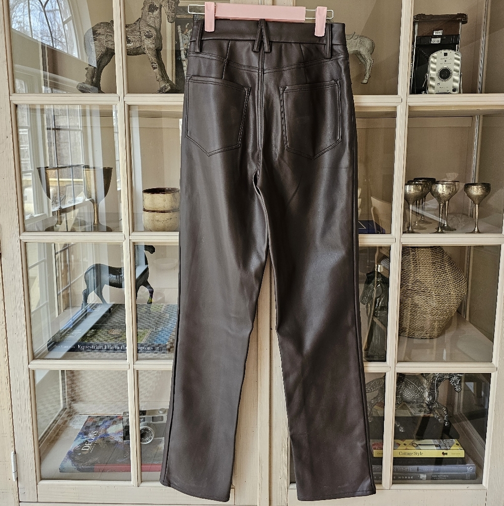 $198 Good American Good Icon Better Than Leather Pants - Picture 13 of 16